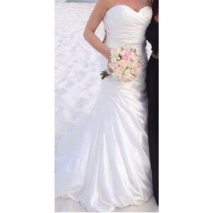 Jordan Fashions Couture Diamond White Mermaid Strapless Wedding Gown